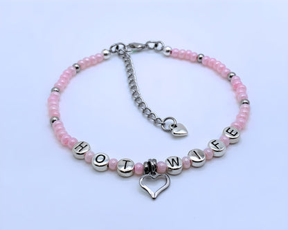 Hotwife Anklet / Bracelet with Heart Charm