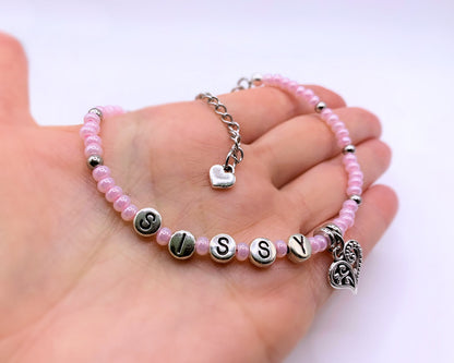Sissy Anklet / Bracelet with Heart Charm