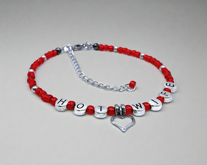 Hotwife Anklet / Bracelet with Heart Charm